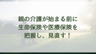 親の介護が始まる前に生命保険や医療保険を把握し、見直す！