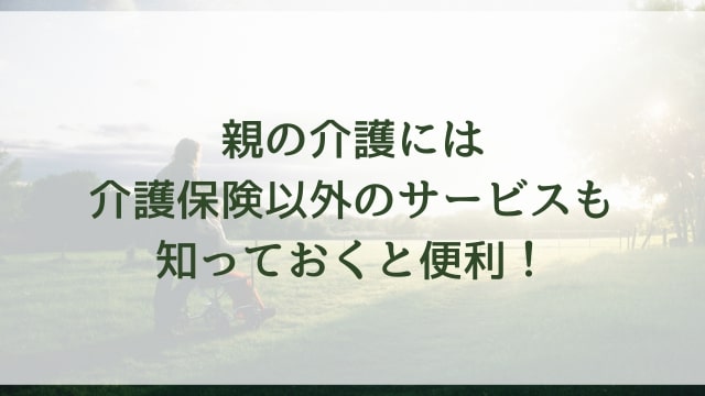 親の介護には介護保険以外のサービスも知っておくと便利!